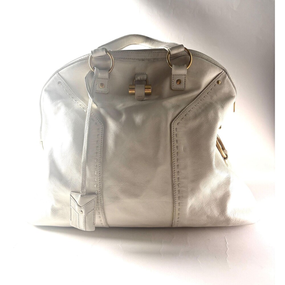 Vintage Yves Saint Laurent Muse Bag Y2K Cream Leather It Bag
